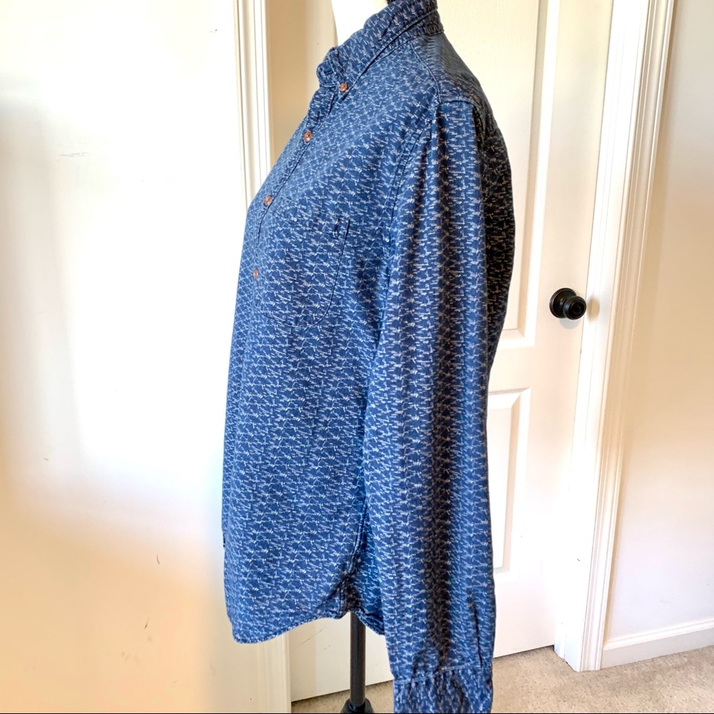 Gap Cotton Windowpane Pattern Button Downsz L - image 3